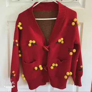 Red cherry 🍒 sweater cardigan